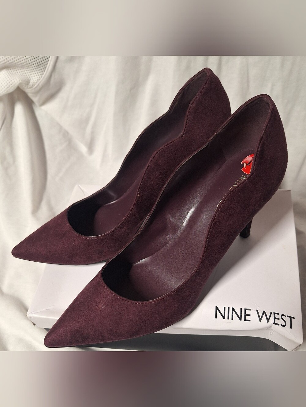 Nine West Women's Burgundy Suede Pointed-Toe Pumps